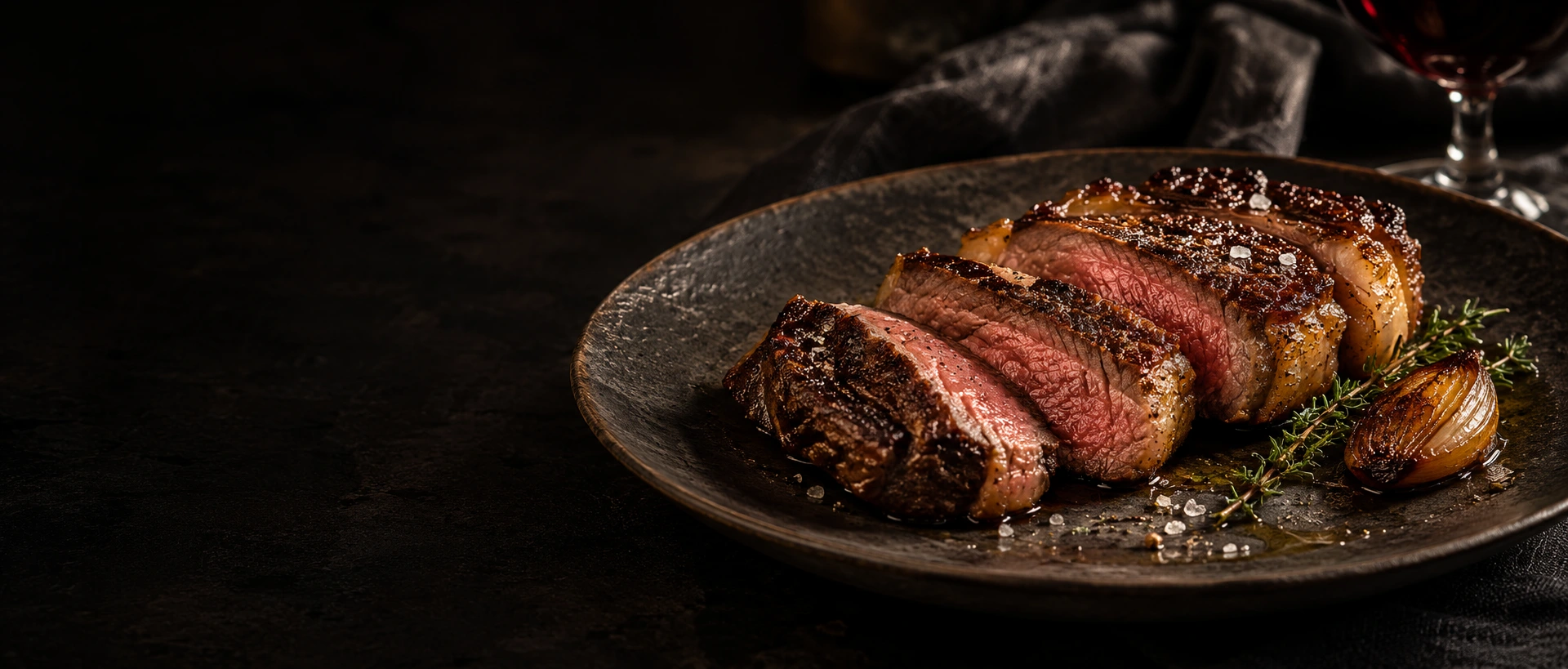 Composición gastronómica de campaña de un corte a la parrilla, creada con IA