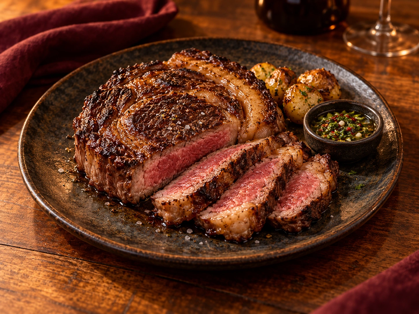 Imagen conceptual de ojo de bife a la parrilla